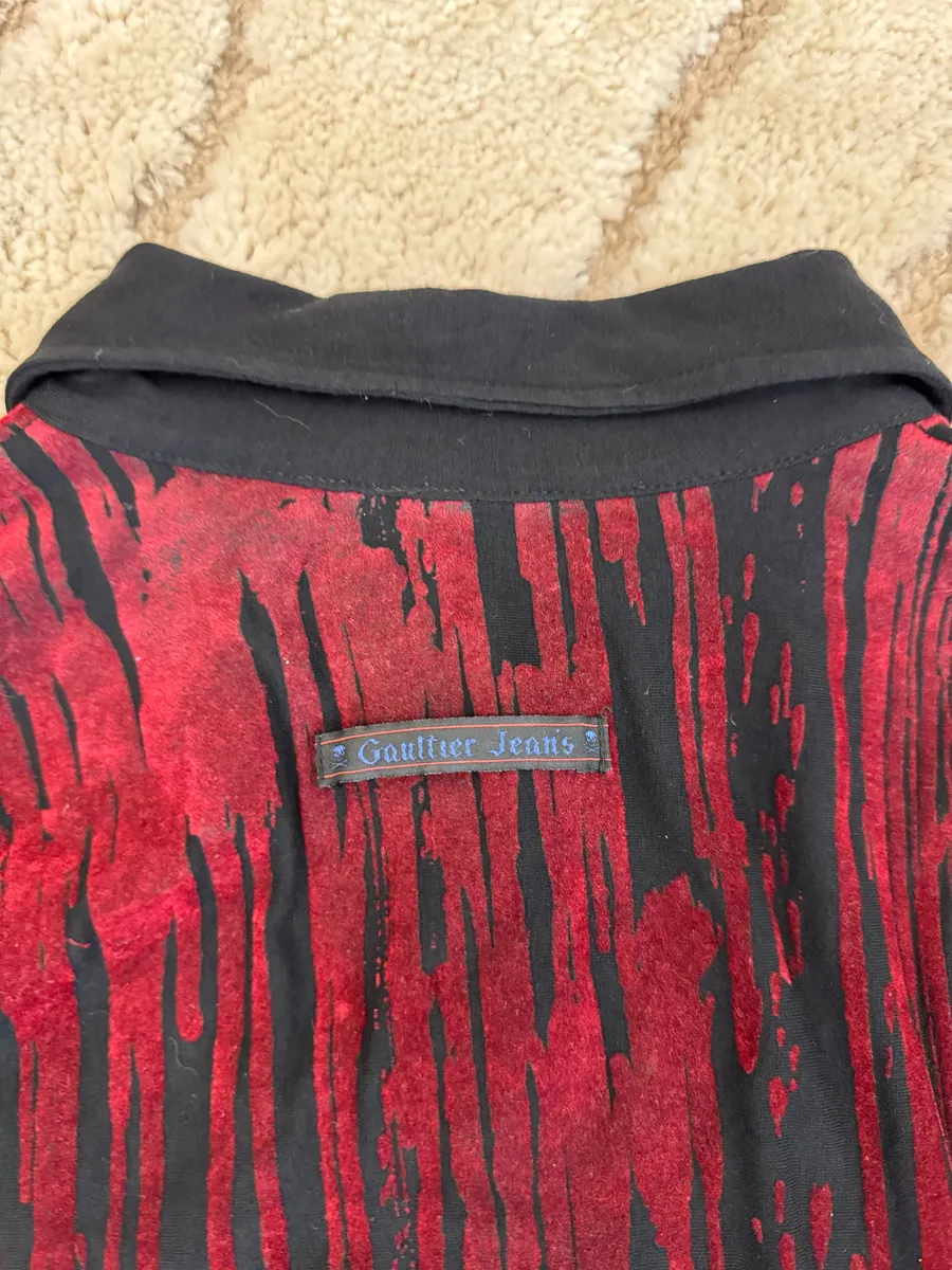 AW1998 Jean Paul Gaultier Blood Drip Vampire Velvet Shirt - Image 7