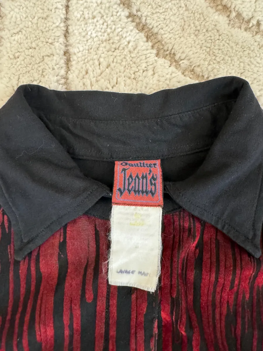 AW1998 Jean Paul Gaultier Blood Drip Vampire Velvet Shirt - Image 8