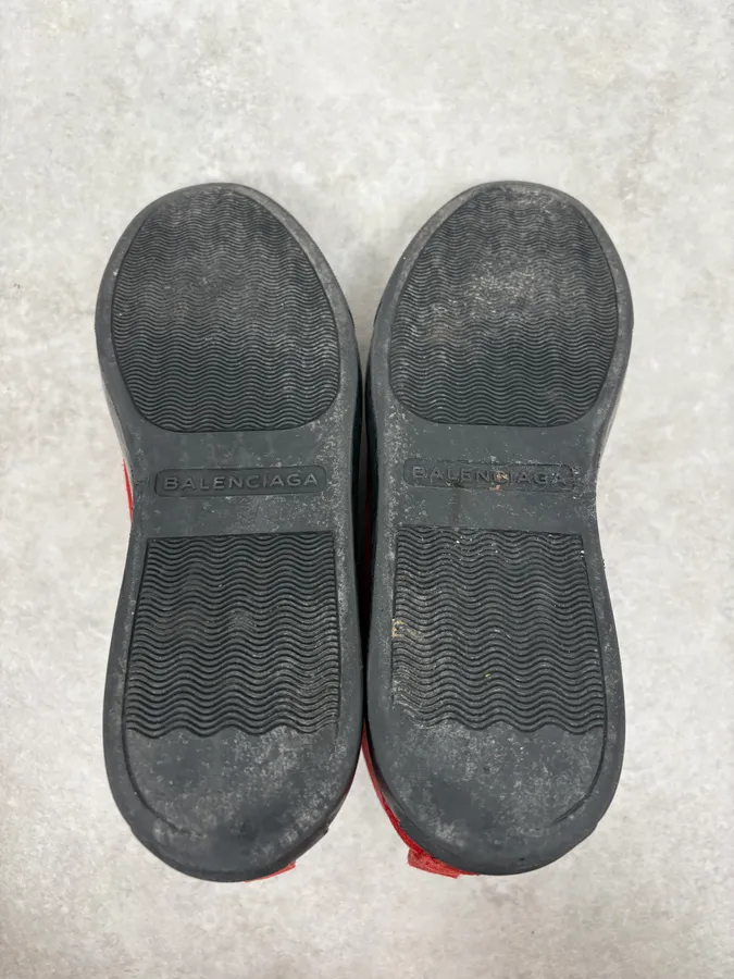 Balenciaga Arena Black & Red Suede Leather High Sneakers - Image 8