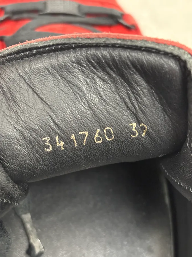 Balenciaga Arena Black & Red Suede Leather High Sneakers - Image 9