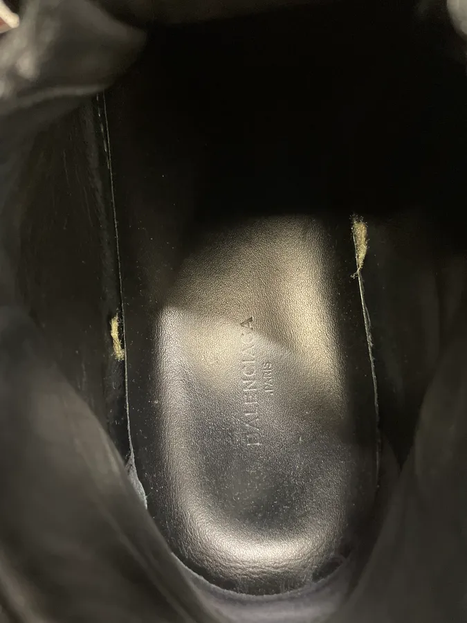 Balenciaga Arena Satin Cracked Leather High Sneakers - Image 10