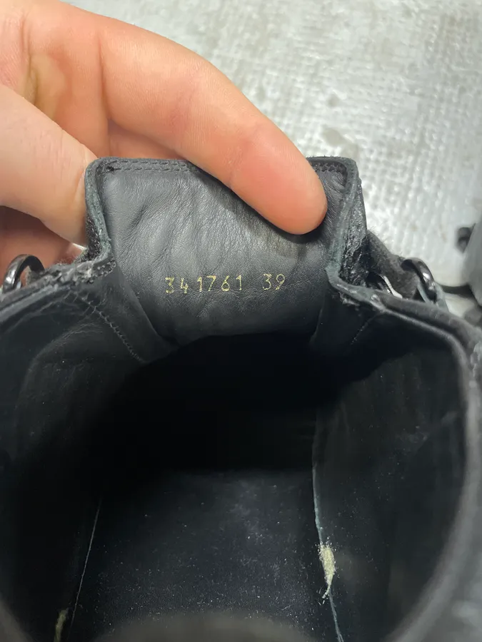 Balenciaga Arena Satin Cracked Leather High Sneakers - Image 9