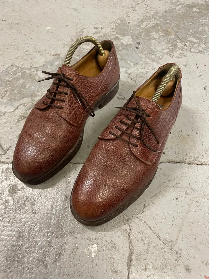 Balenciaga Brown Leather Derby Shoes - Image 3