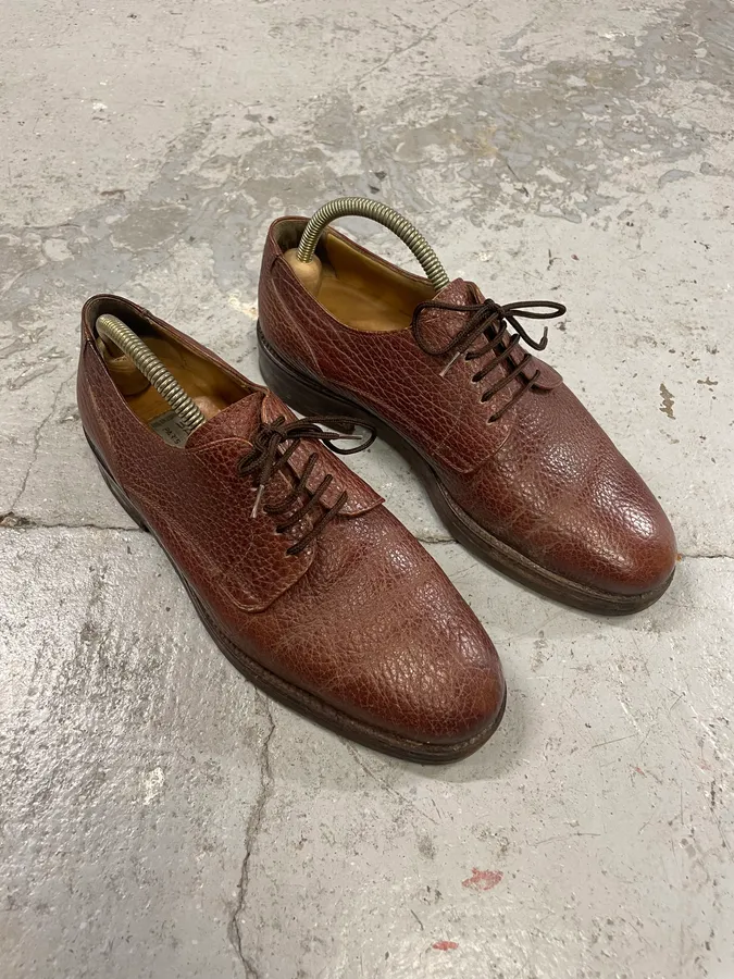 Balenciaga Brown Leather Derby Shoes - Image 4