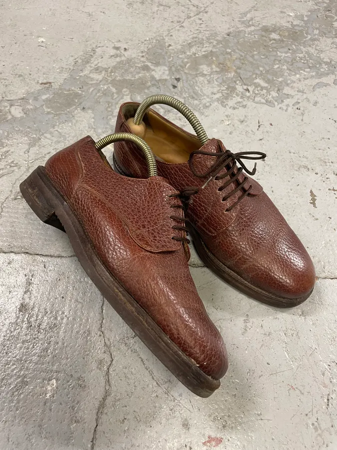 Balenciaga Brown Leather Derby Shoes - Image 5