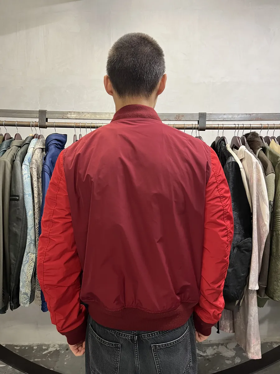 Burberry Two Tones Red Bordeaux Bomber Jacket - Image 3