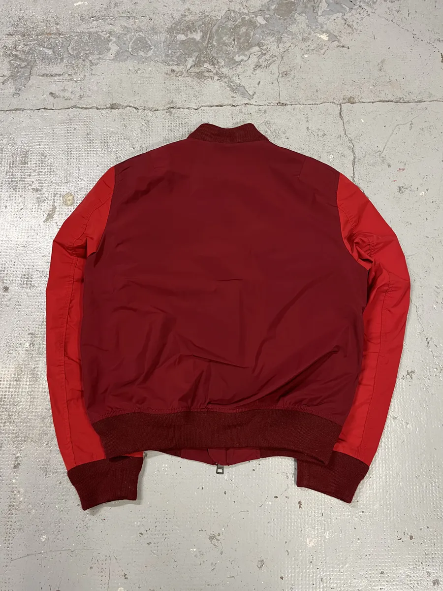 Burberry Two Tones Red Bordeaux Bomber Jacket - Image 4