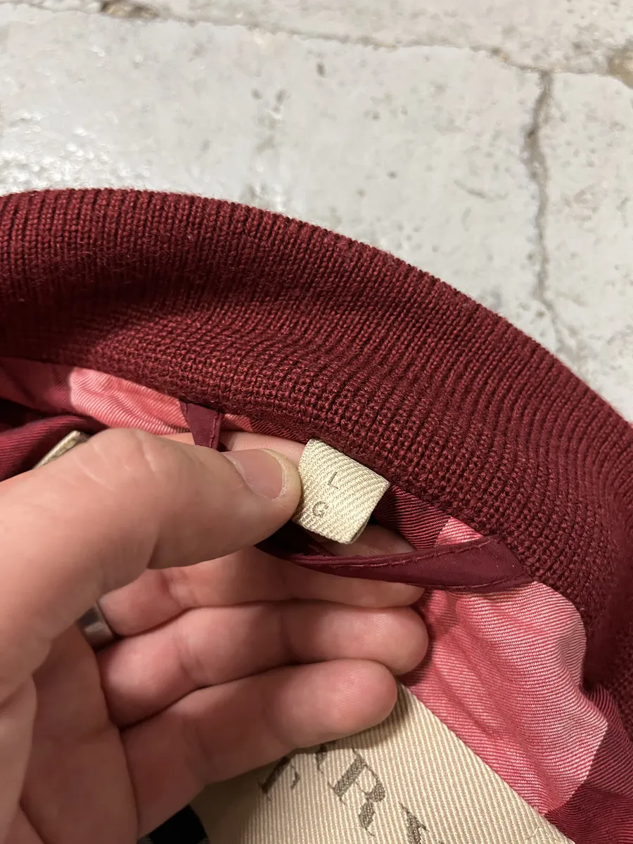 Burberry Two Tones Red Bordeaux Bomber Jacket - Image 7