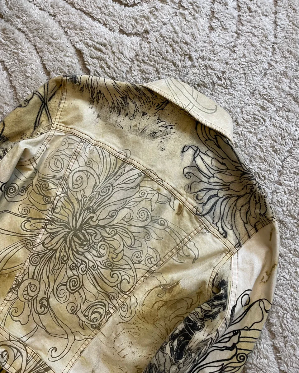 Cavalli Chinese Ink Flowers Cropped Jacket - Image 3