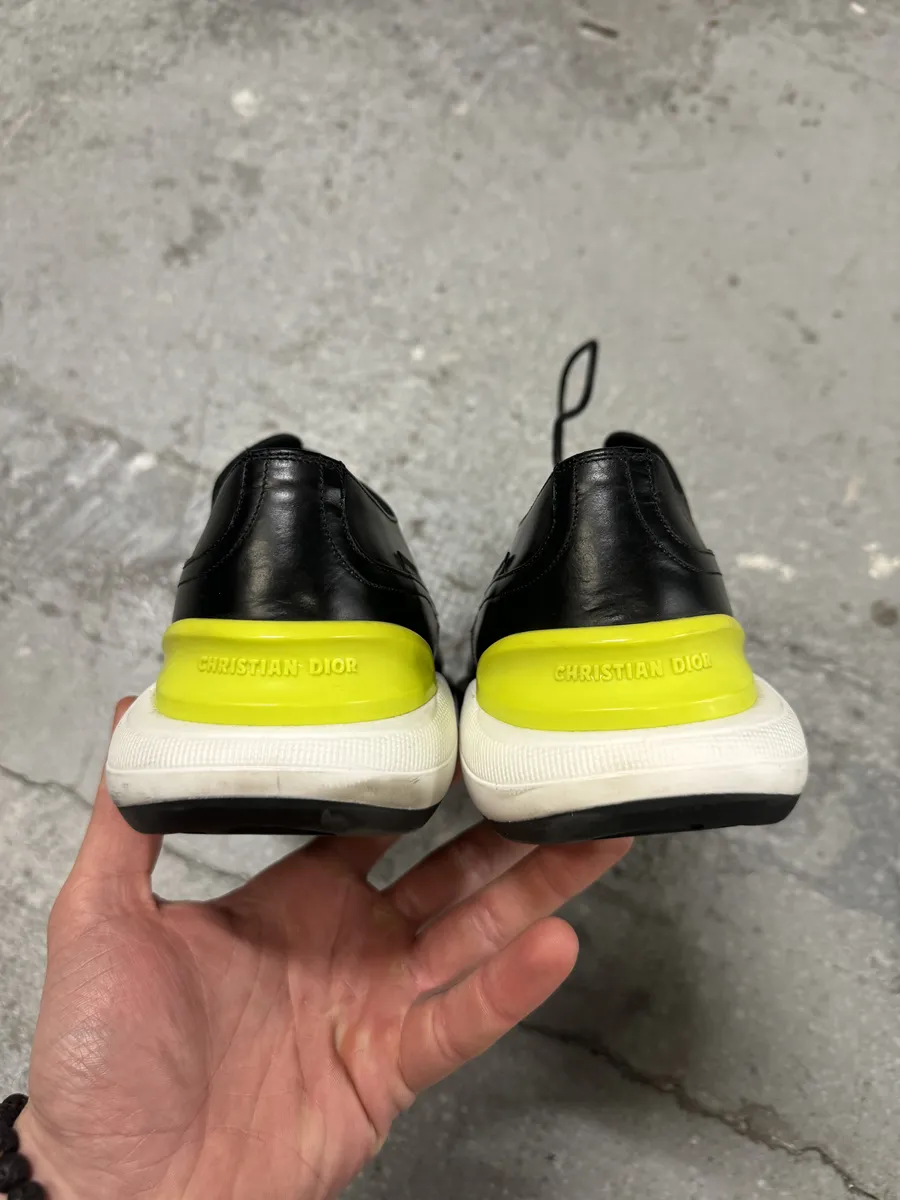 Christian Dior Yellow & Black Derby Leather Shoes by Kim Jones - Image 5