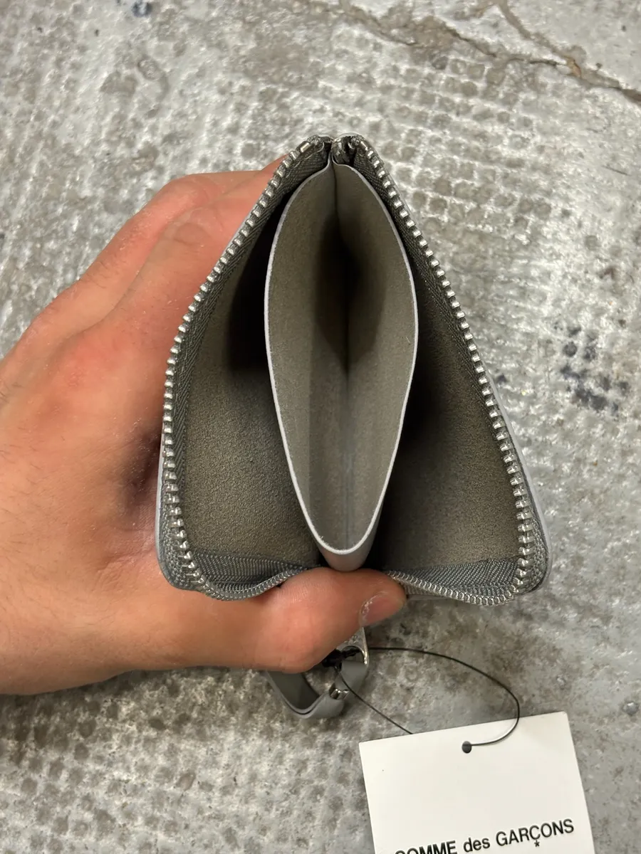 Comme des Garçons Grey Leather Wallet - Image 3
