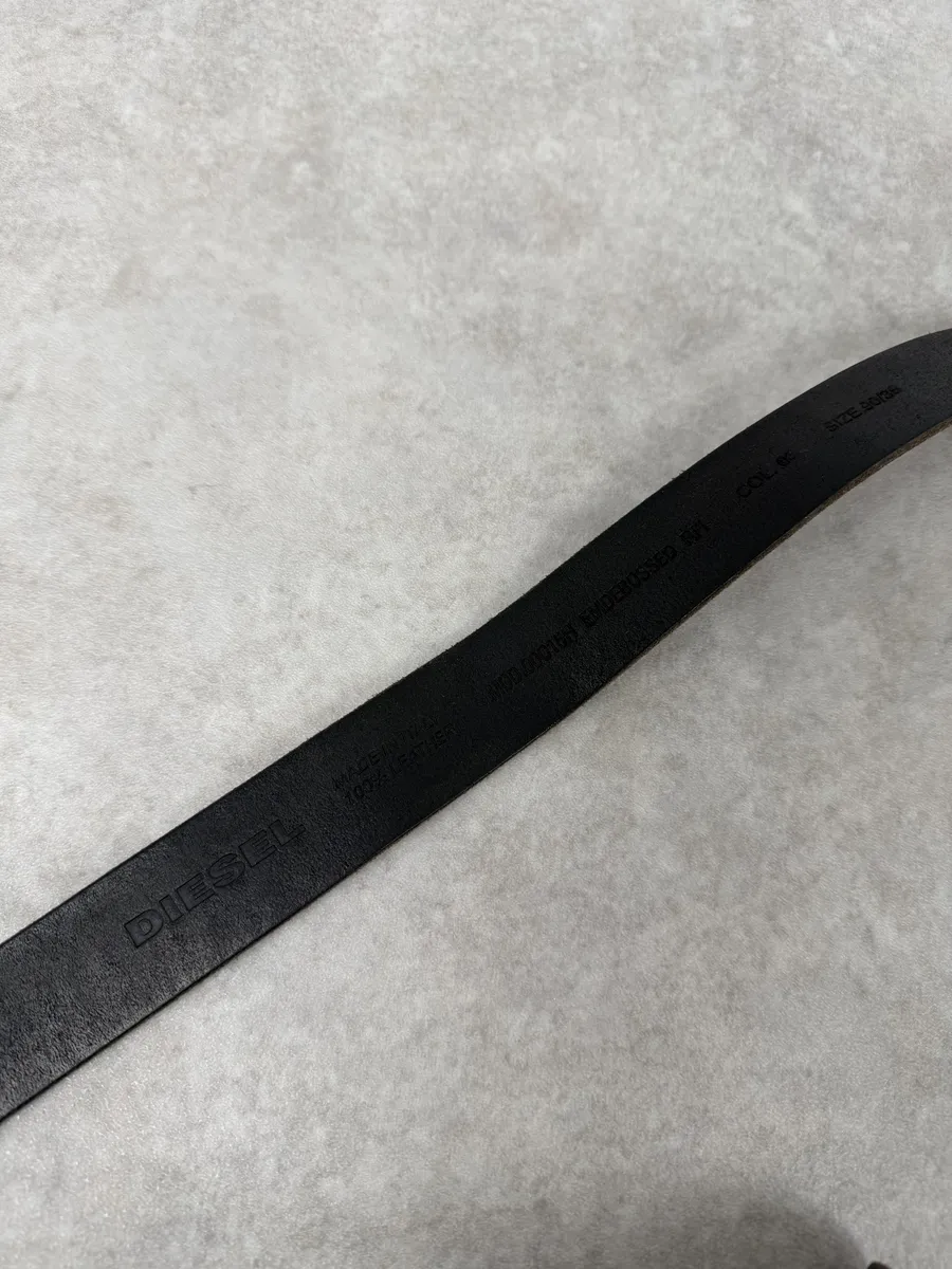 Diesel Black Embroidered Purple & Pink Pattern Belt - Image 6