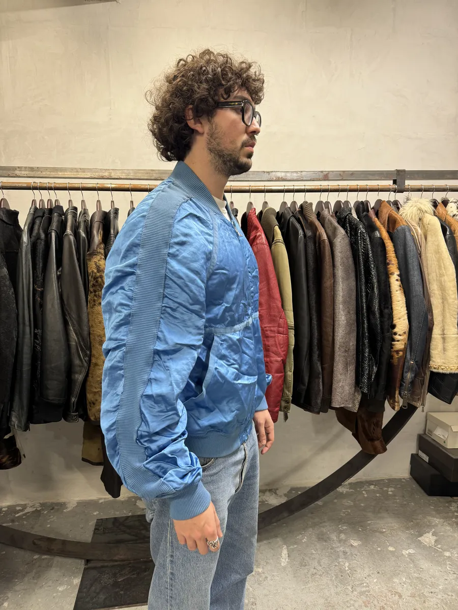Diesel Blue Satin Relaxed Bomber Jacket - Image 3