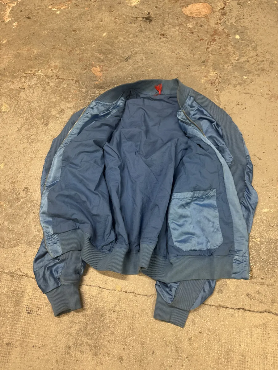 Diesel Blue Satin Relaxed Bomber Jacket - Image 6