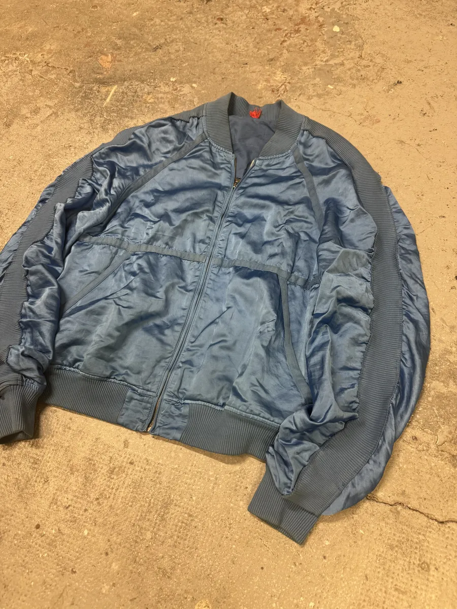 Diesel Blue Satin Relaxed Bomber Jacket - Image 9