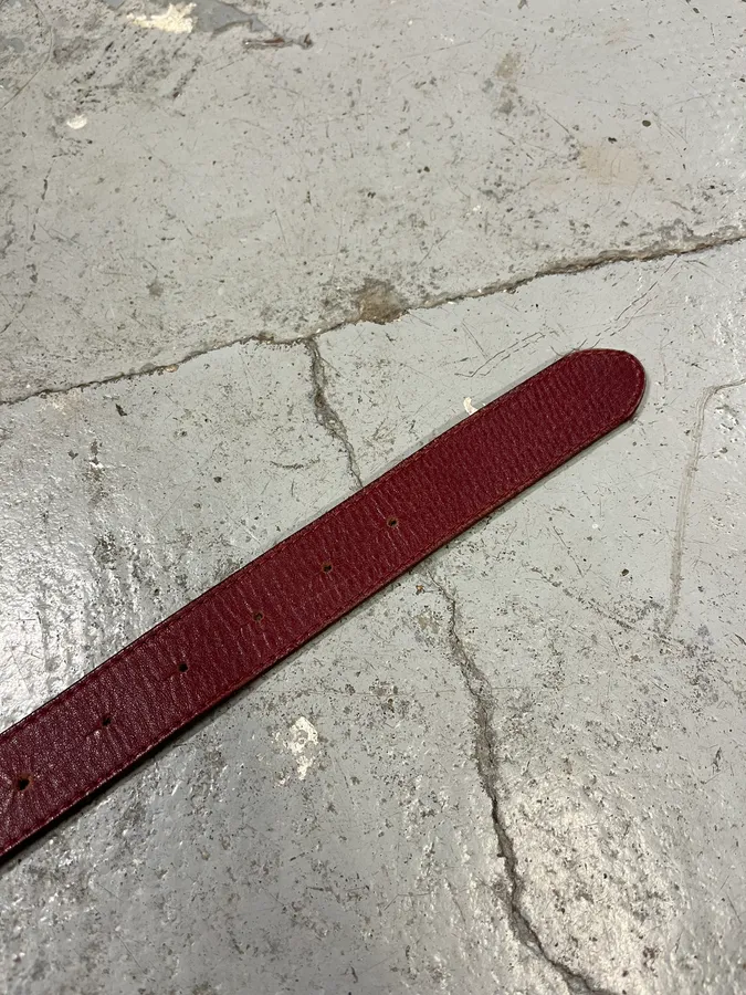 Dolce & Gabbana Art Déco Buckle Burgundy Belt - Image 8