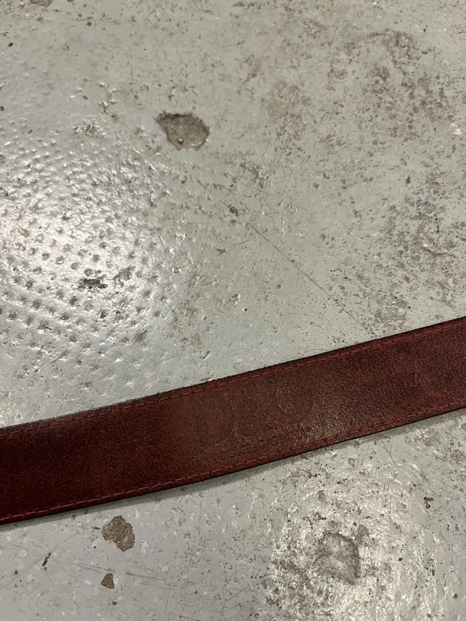 Dolce & Gabbana Art Déco Buckle Burgundy Belt - Image 9