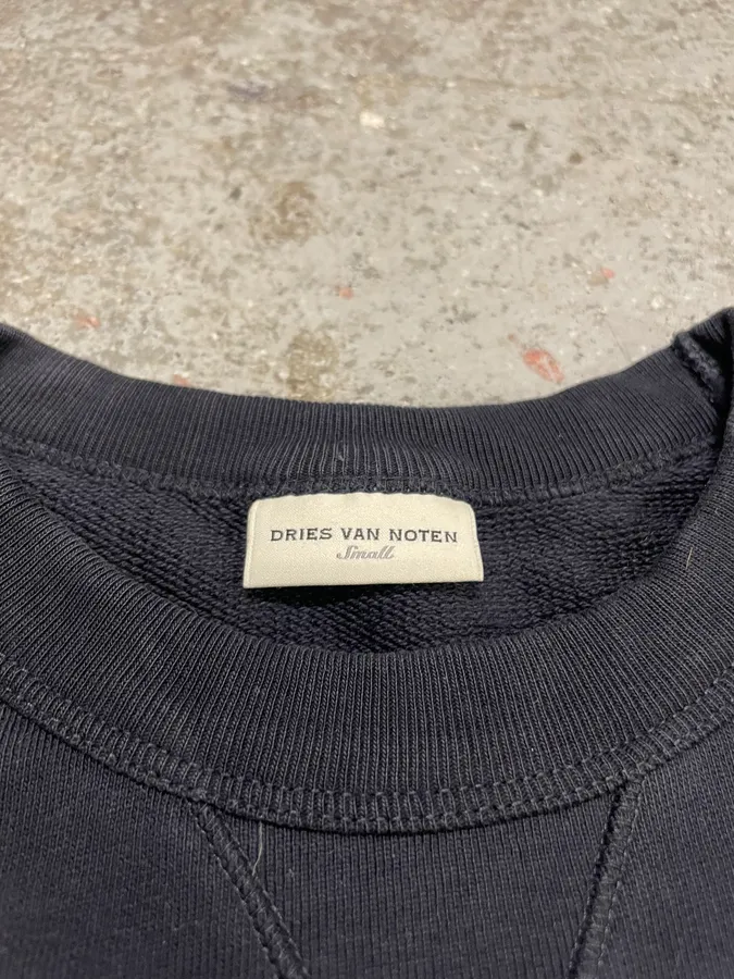 Dries Van Noten Black Sweater With Leopard Print Fur Effect Arms - Image 6