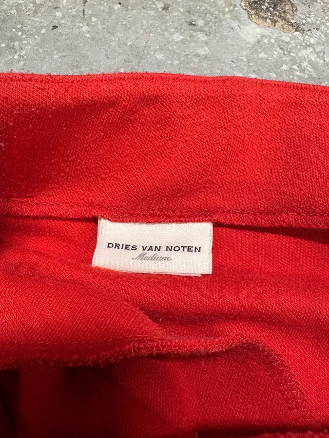 Dries Van Noten Full Zip Demon Black & Red Sweatpants - Image 8