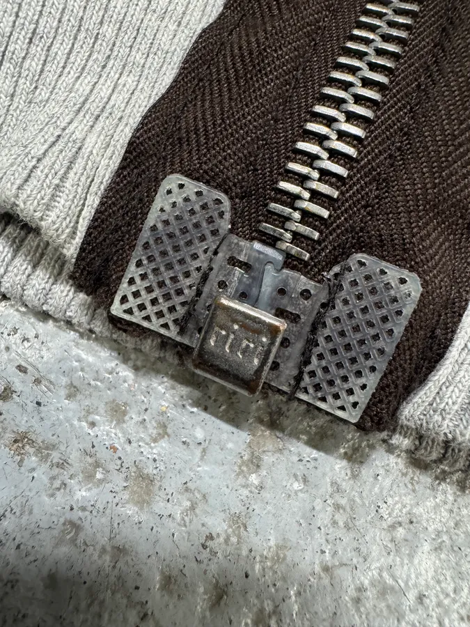 Dries Van Noten Grey Hybrid Puffer Sleeves Zip-up Sweater Jacket - Image 10