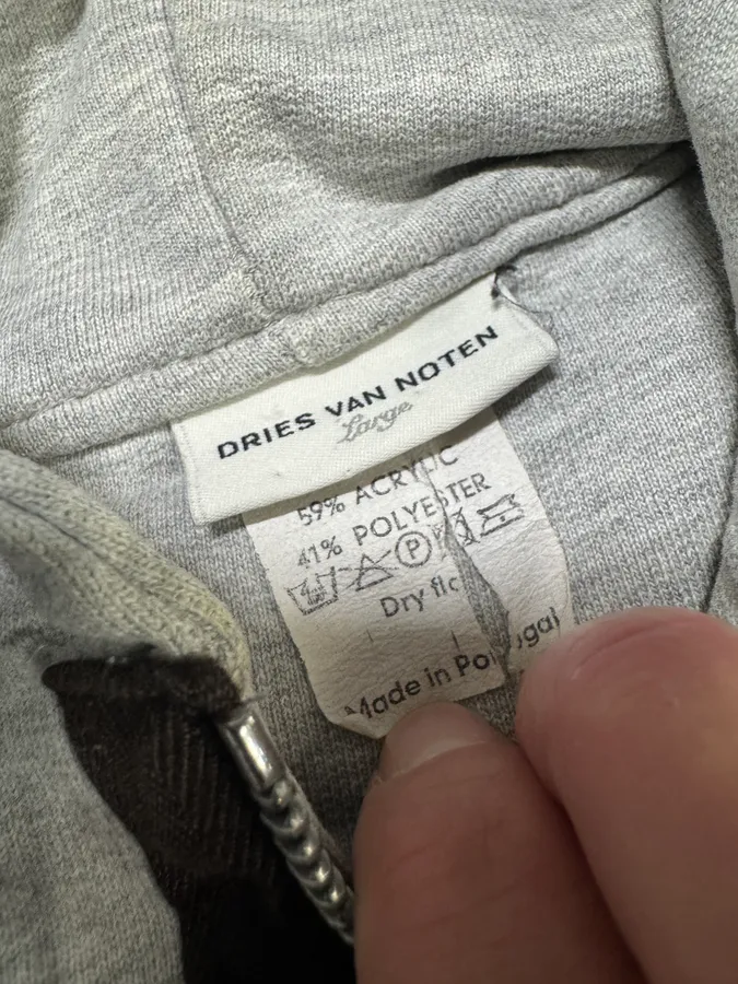 Dries Van Noten Grey Hybrid Puffer Sleeves Zip-up Sweater Jacket - Image 11