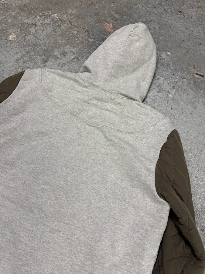 Dries Van Noten Grey Hybrid Puffer Sleeves Zip-up Sweater Jacket - Image 12