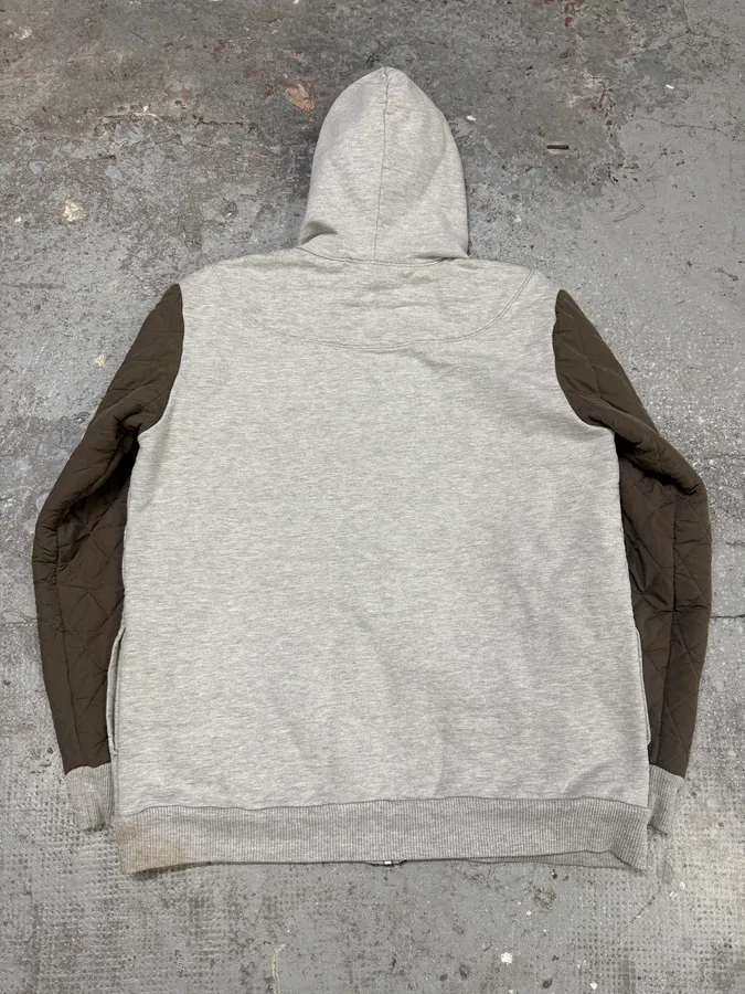 Dries Van Noten Grey Hybrid Puffer Sleeves Zip-up Sweater Jacket - Image 6