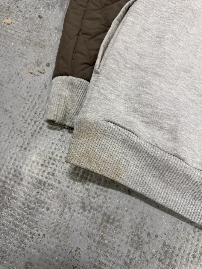 Dries Van Noten Grey Hybrid Puffer Sleeves Zip-up Sweater Jacket - Image 7