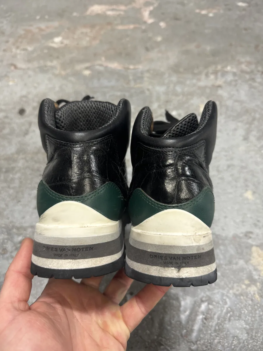 Dries Van Noten High Leather Black Suede Shoes - Image 4