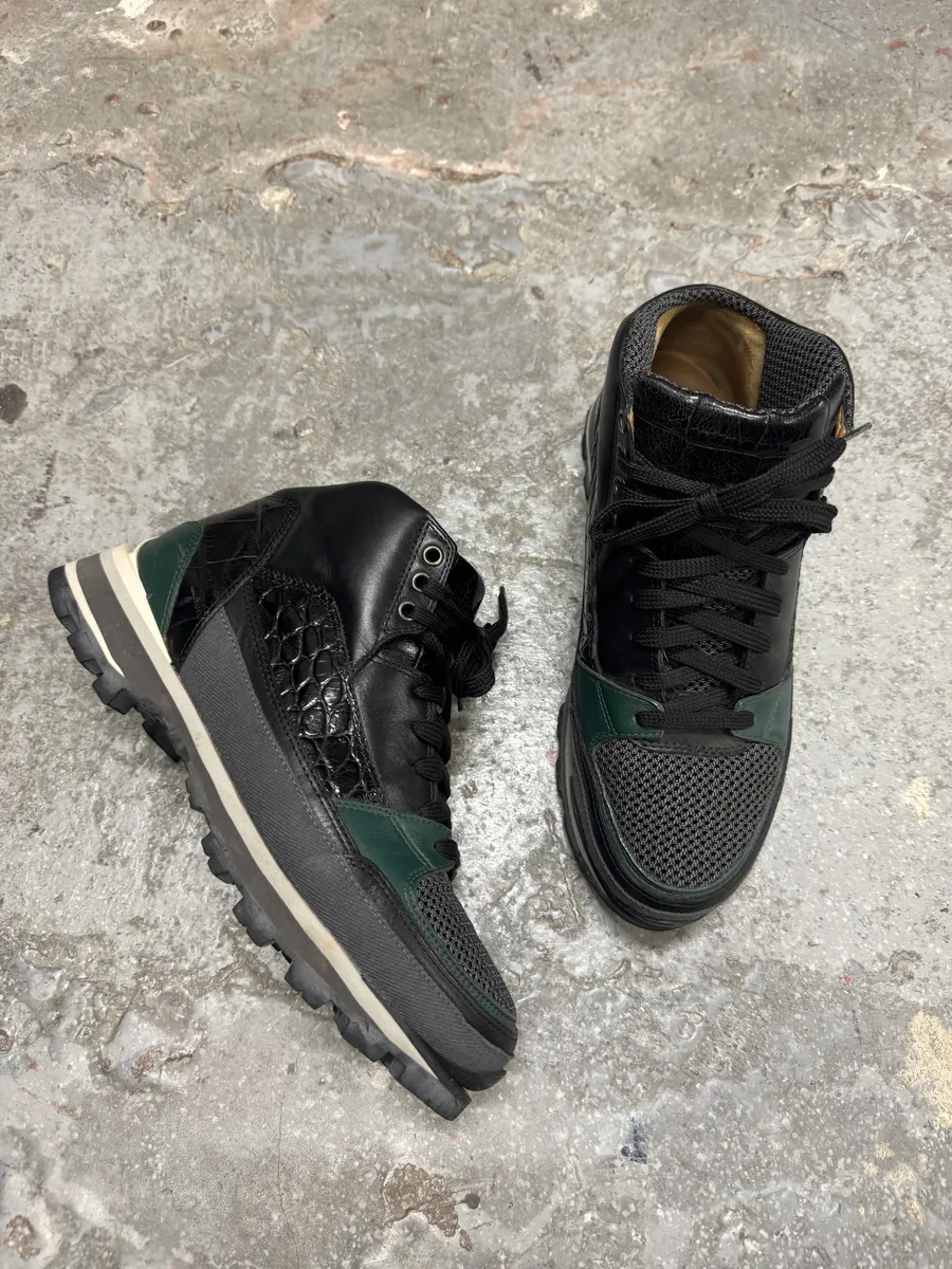 Dries Van Noten High Leather Black Suede Shoes - Image 5