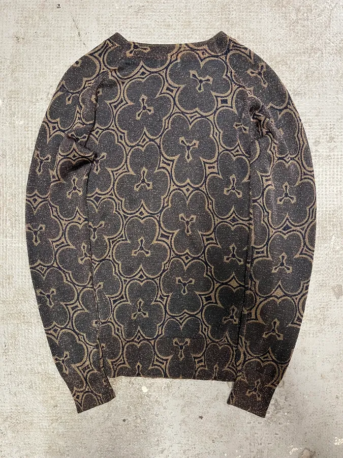 Dries Van Noten Navy Flowers Sweater - Image 4