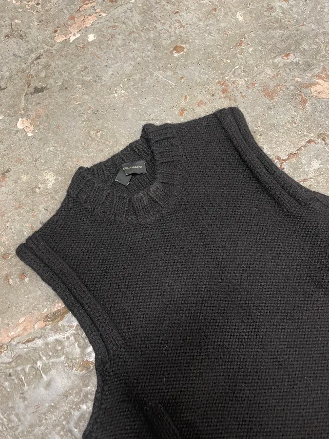 Dsquared2 Black Wool Sleeveless Sweater - Image 5