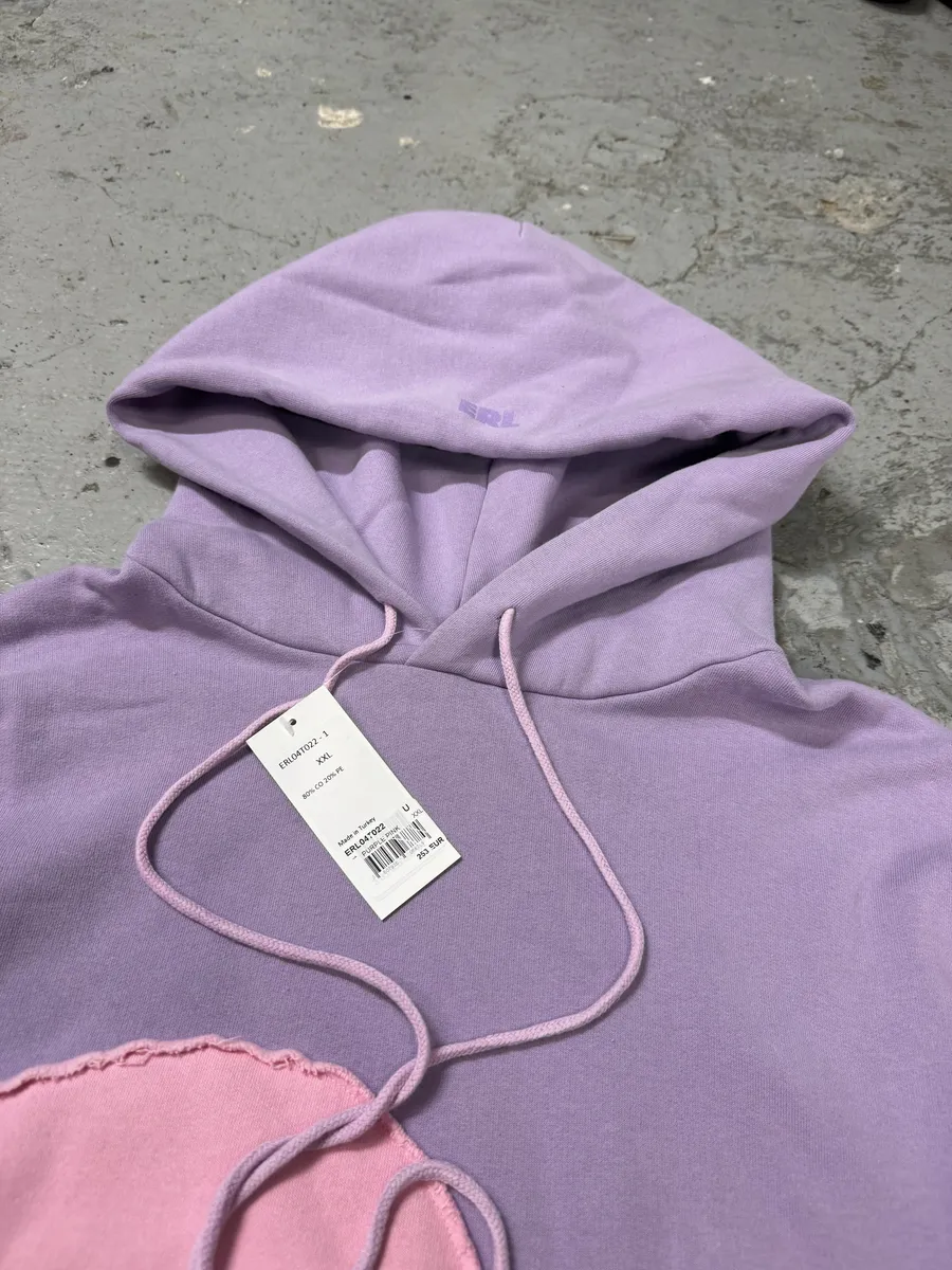 ERL Wave Purple Cozy Knit Hoodie - Image 6