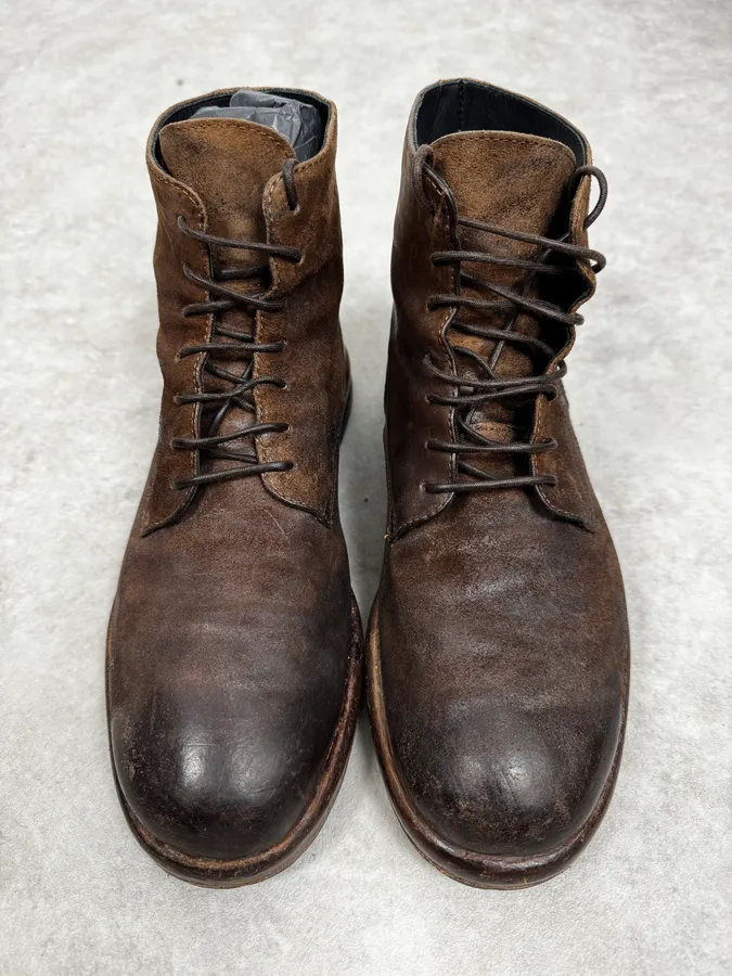 Ernesto Dolani Brown Eroded Suede Leather Boots - Image 4