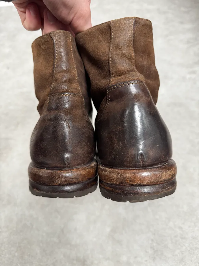 Ernesto Dolani Brown Eroded Suede Leather Boots - Image 6
