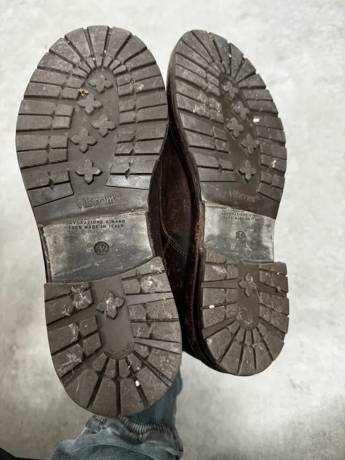 Ernesto Dolani Brown Eroded Suede Leather Boots - Image 7