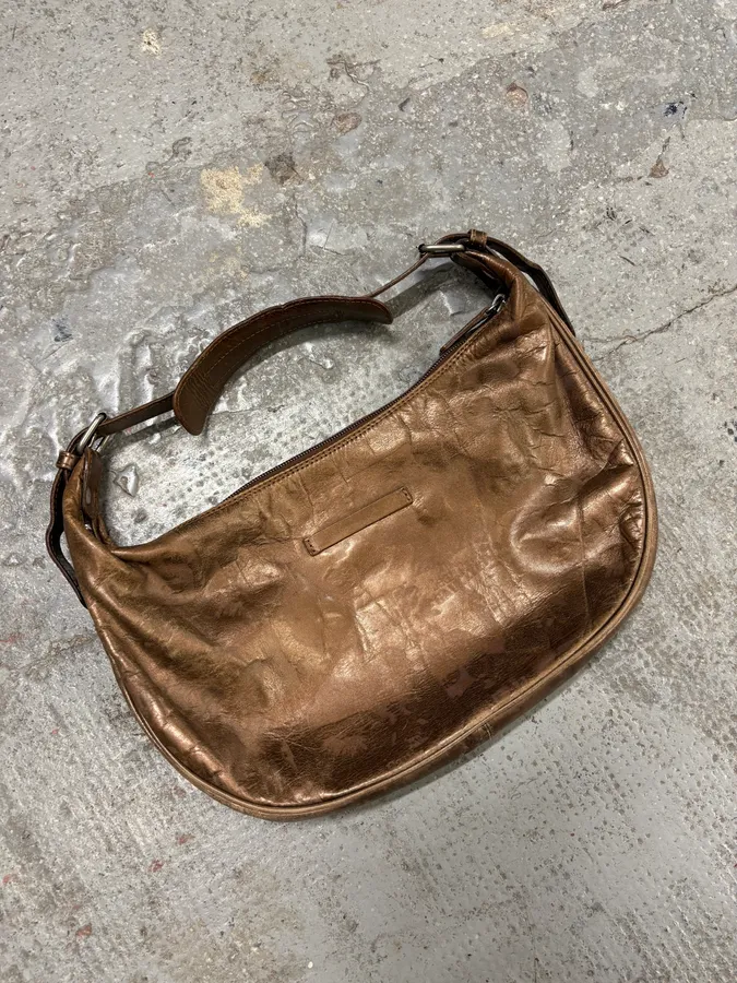 FW1999 Jean Paul Gaultier Marlene Dietrich Golden Brown Leather Bag - Image 3