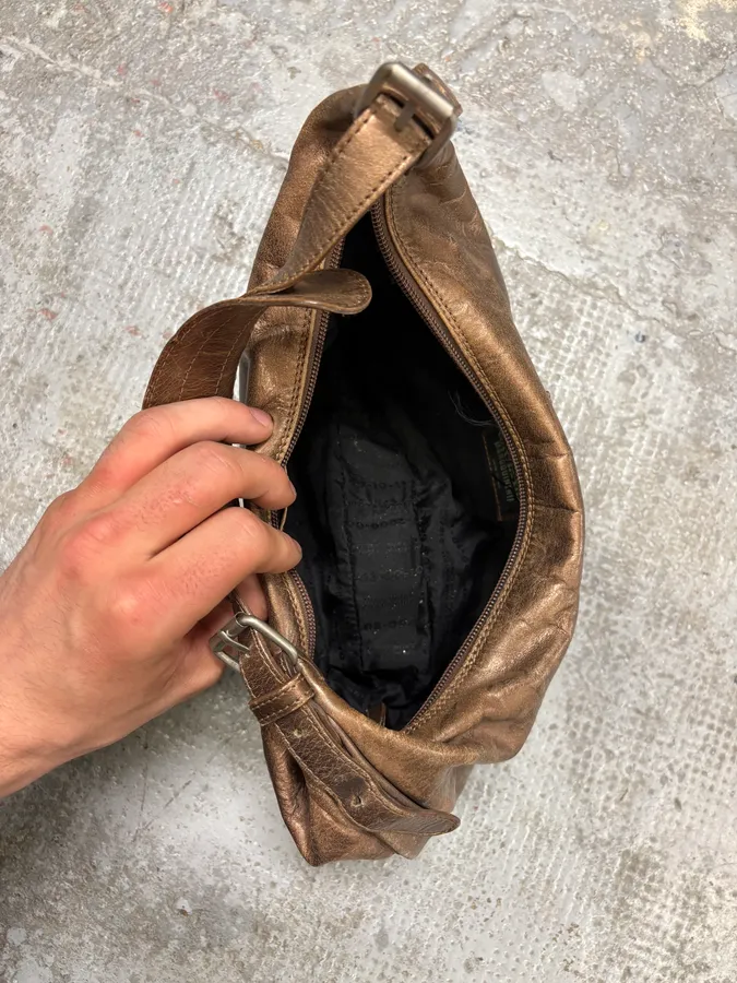 FW1999 Jean Paul Gaultier Marlene Dietrich Golden Brown Leather Bag - Image 4