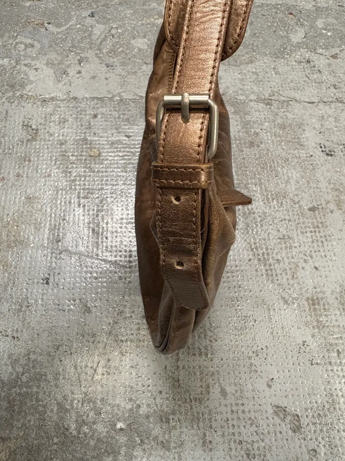 FW1999 Jean Paul Gaultier Marlene Dietrich Golden Brown Leather Bag - Image 6