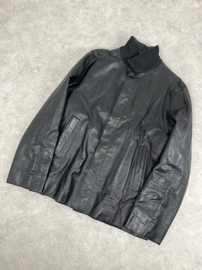 FW1999 Miu Miu Black Premium Leather Buttoned Jacket - Image 6