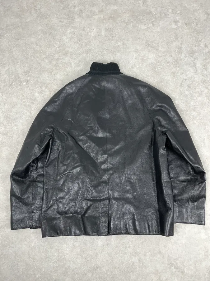 FW1999 Miu Miu Black Premium Leather Buttoned Jacket - Image 7
