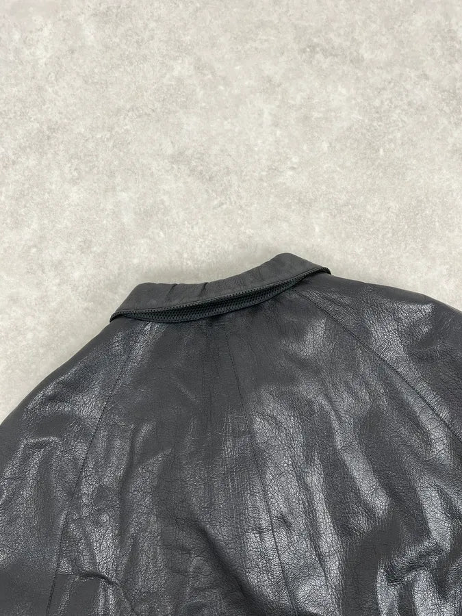 FW1999 Miu Miu Black Premium Leather Buttoned Jacket - Image 8