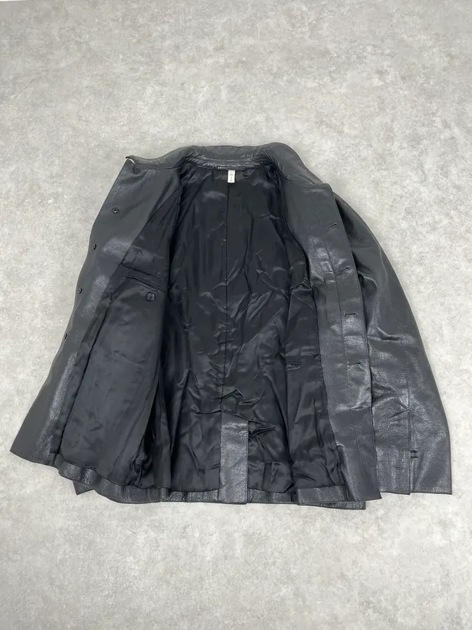 FW1999 Miu Miu Black Premium Leather Buttoned Jacket - Image 9