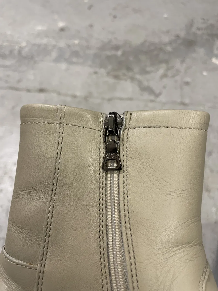 FW1999 Prada Vibram Grey Ankle Leather Boots - Image 9