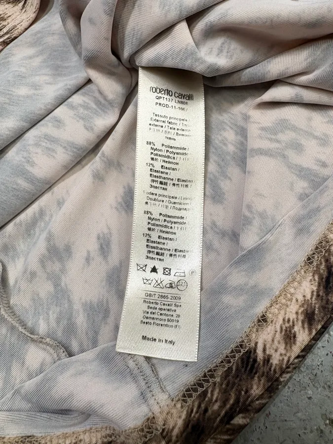 FW1999 Roberto Cavalli Furry Movement Effect Brown Dress - Image 7