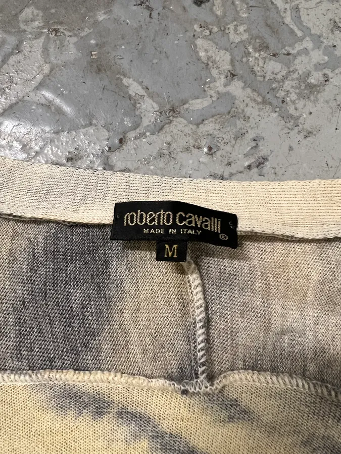 FW2000 Roberto Cavalli Savage Tiger Wool Silk Cardigan Top - Image 5