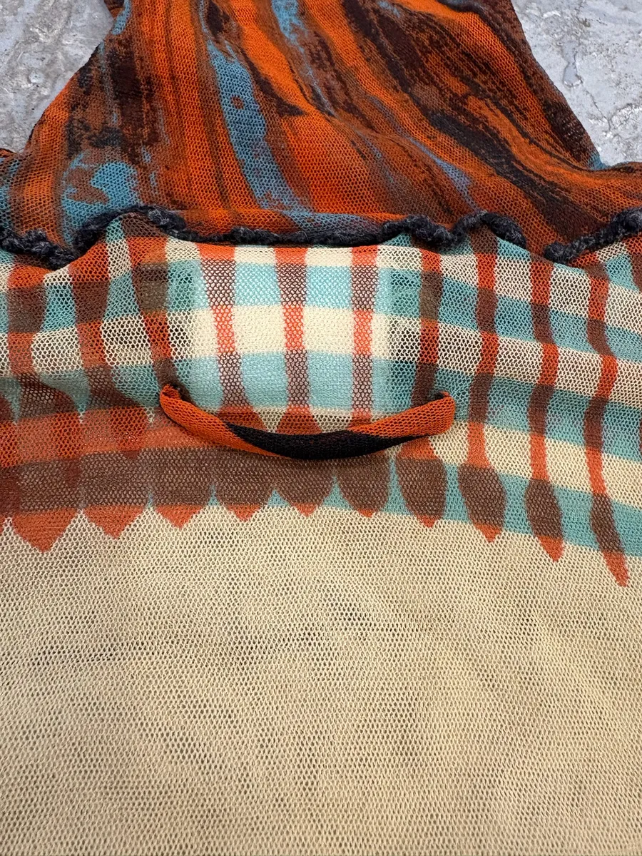 FW2001 Jean Paul Gaultier Red Mesh Top Greta Garbo Turtleneck - Image 4