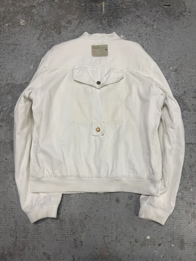 FW2003 Dolce & Gabbana Combat White Bomber Jacket - Image 3