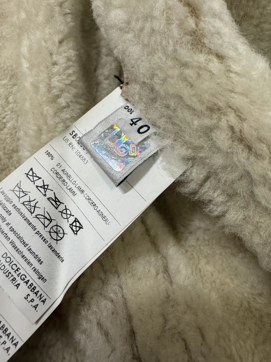 FW2010 Dolce & Gabbana Brown Faded Shearling Leather Jacket - Image 5