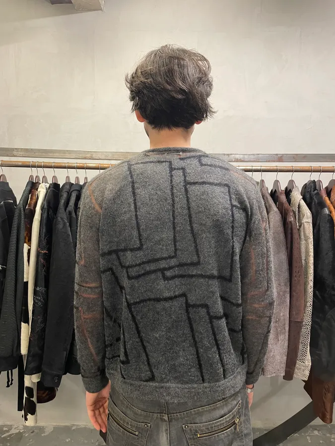 Gianni Versace Transparent Geometry Grey Sweater - Image 5
